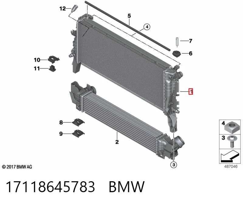 17118645783 BMW Chłodnica silnika