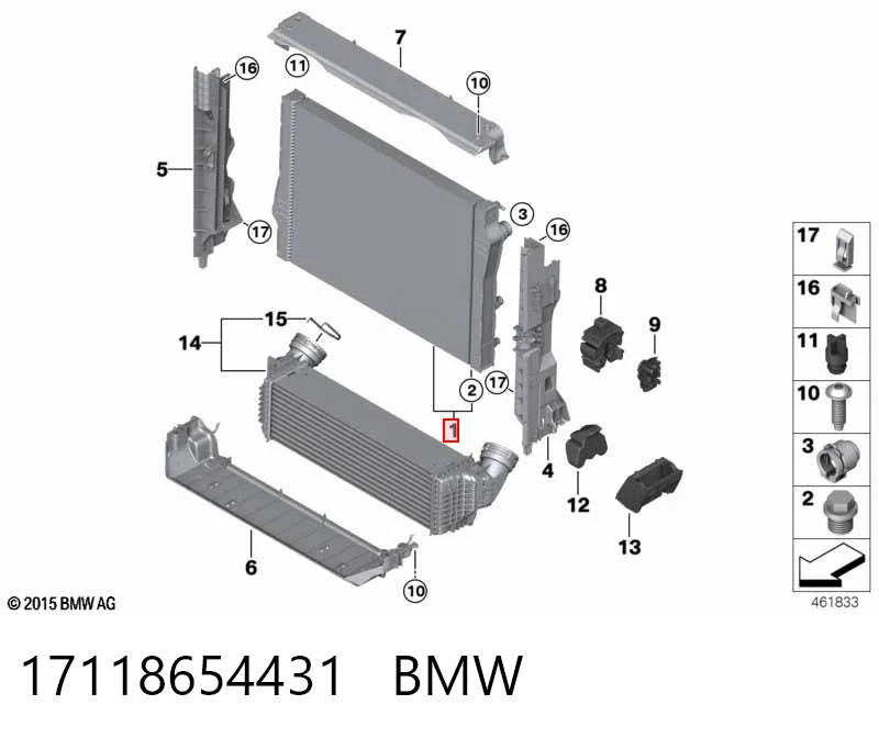 17118654431 BMW Chłodnica silnika