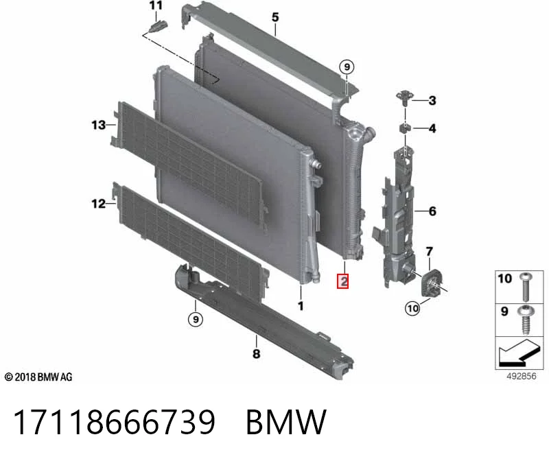 17118666739 BMW Chłodnica silnika dodatkowa
