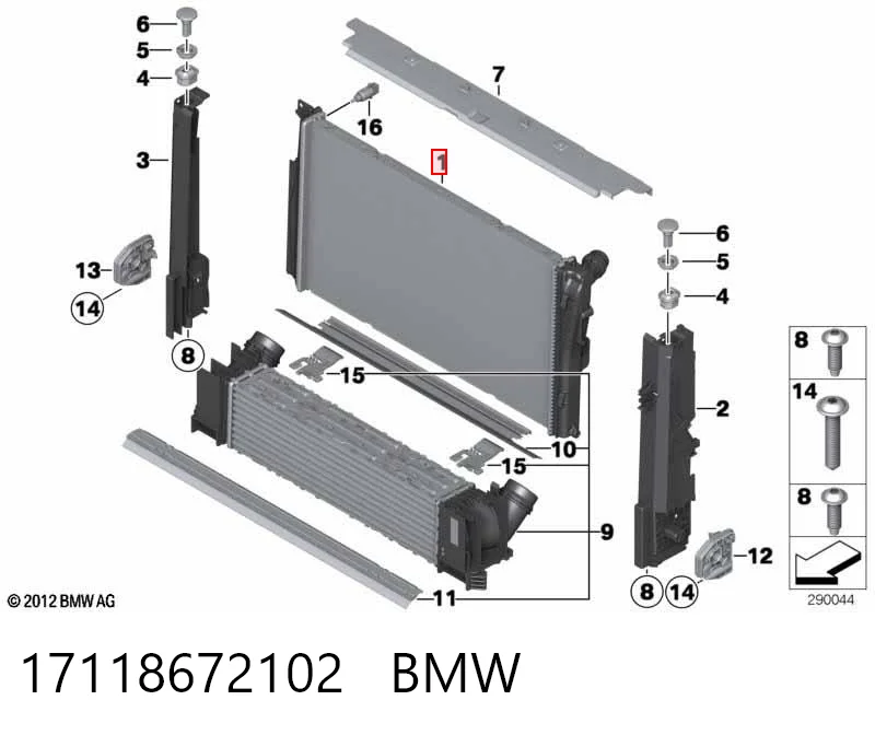17118672102 BMW Chłodnica silnika
