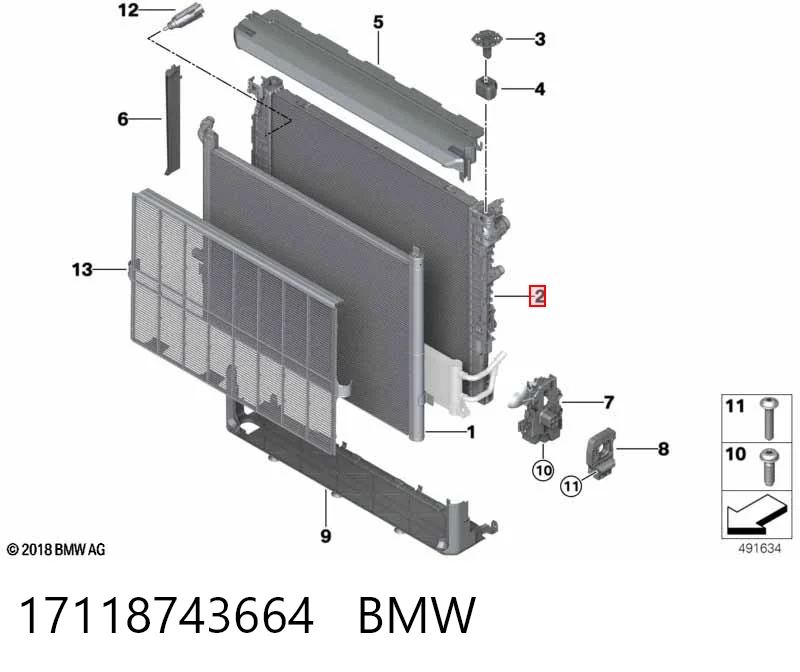 17118743664 BMW Chłodnica silnika