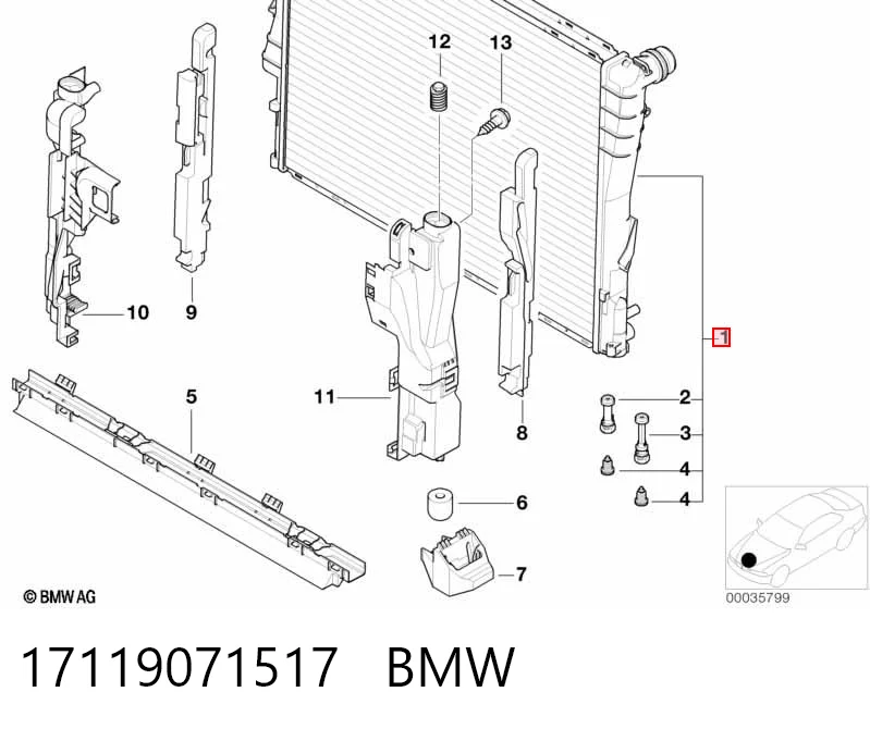 17119071517 BMW Chłodnica silnika