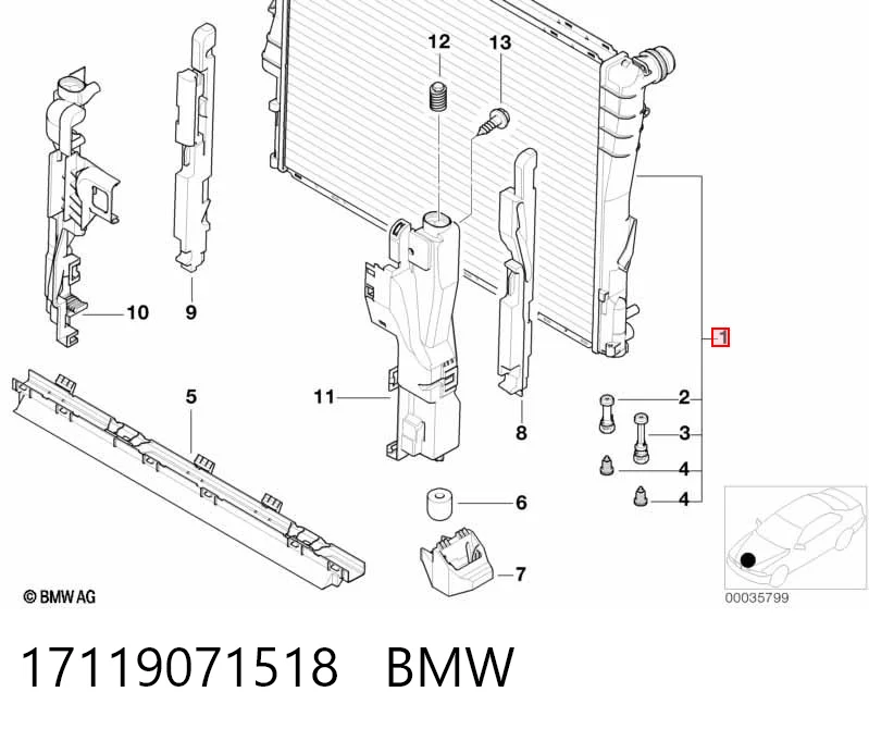 17119071518 BMW Chłodnica silnika