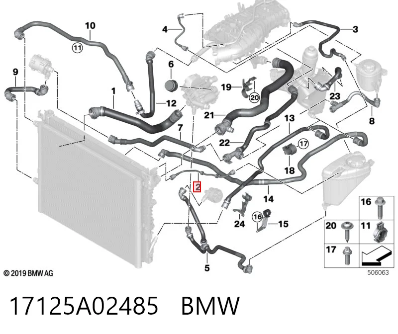 Przewód (króciec) układu chłodzenia BMW 7 