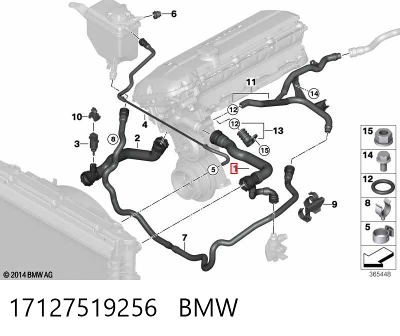17127519256 BMW Przewód (króciec) chłodnicy górny