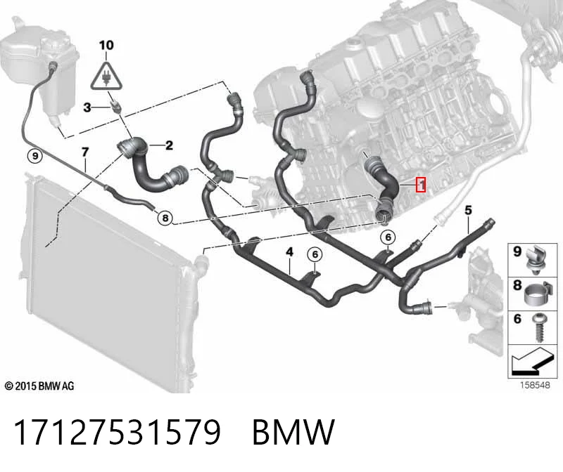 17127531579 BMW Przewód (króciec) chłodnicy górny