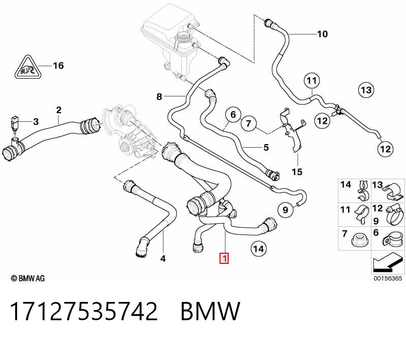 17127535742 BMW Przewód (króciec) chłodnicy górny