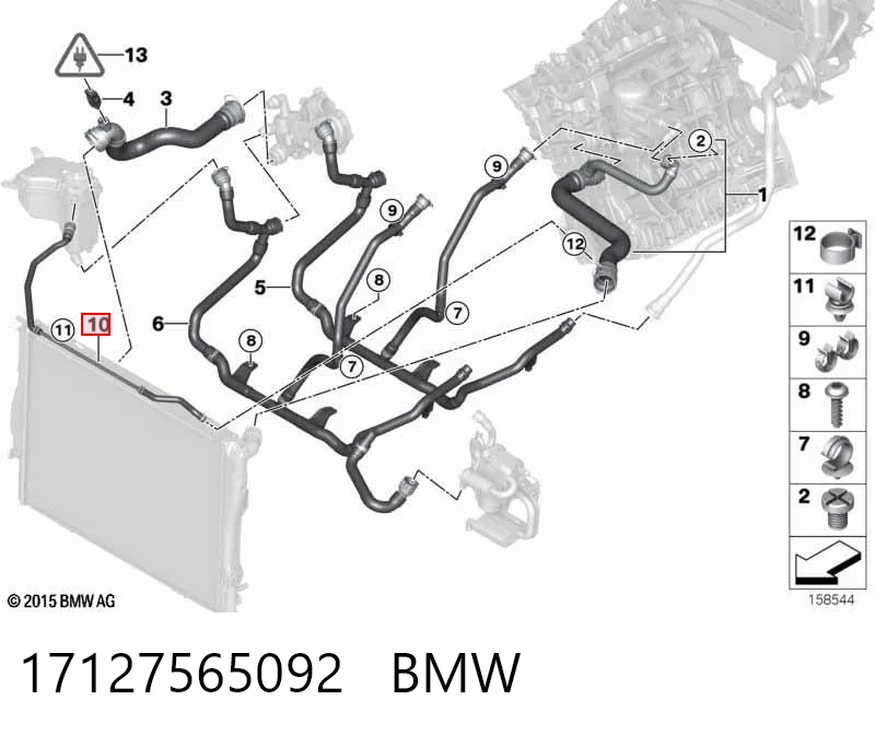 17127565092 BMW Przewód zbiornika wyrównawczego górny