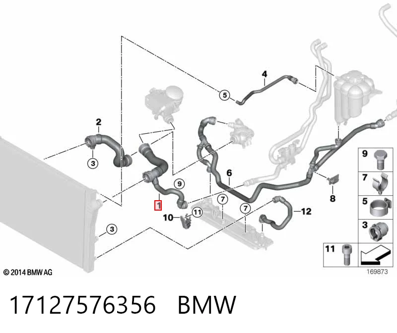17127576356 BMW Przewód (króciec) chłodnicy górny