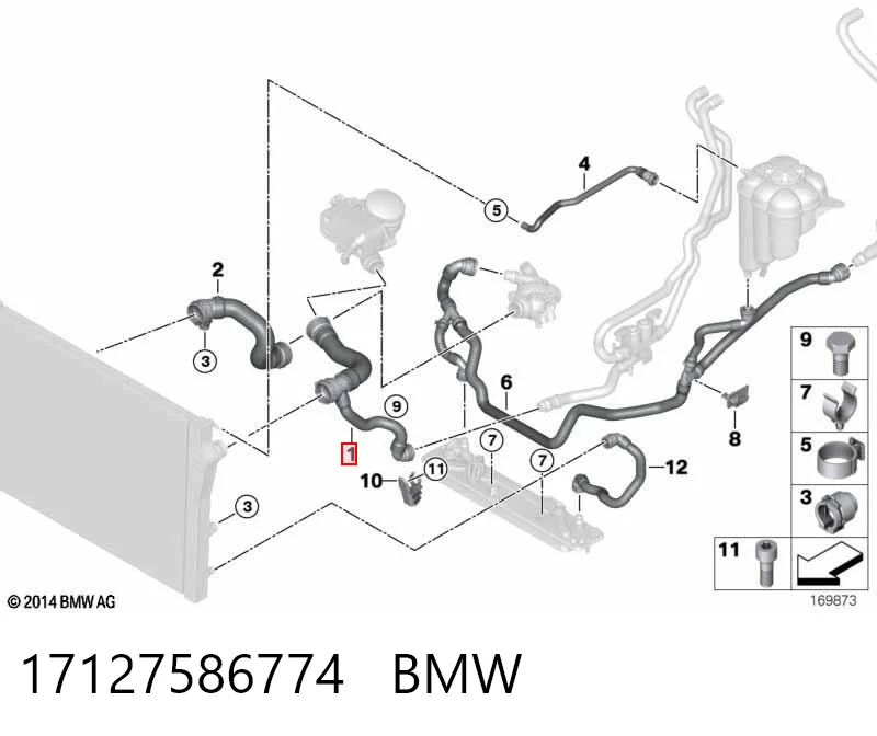 17127586774 BMW Przewód (króciec) chłodnicy górny