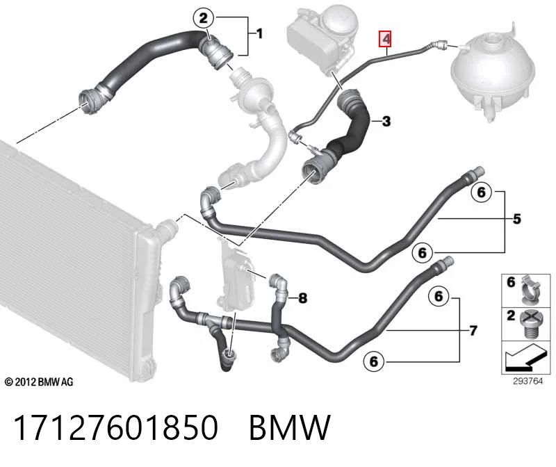 17127601850 BMW Przewód zbiornika wyrównawczego górny