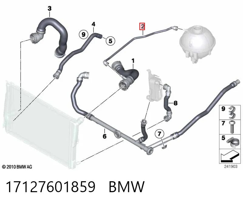17127601859 BMW Przewód zbiornika wyrównawczego górny