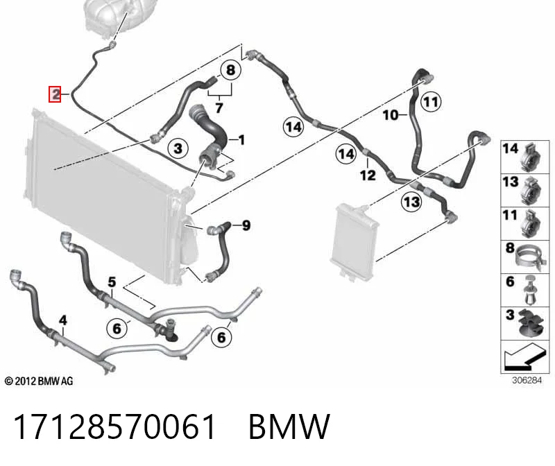 17128570061 BMW Przewód zbiornika wyrównawczego górny