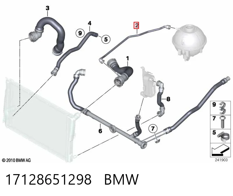 17128651298 BMW Przewód zbiornika wyrównawczego górny
