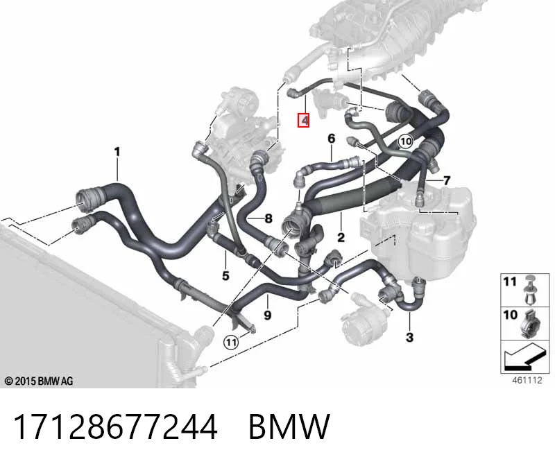 17128677244 BMW Przewód (króciec) układu chłodzenia