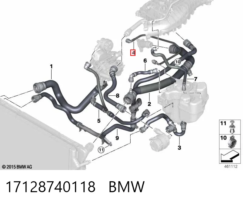 17128740118 BMW Przewód (króciec) układu chłodzenia