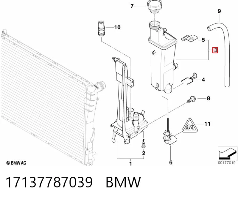 17137787039 BMW Zbiorniczek chłodnicy