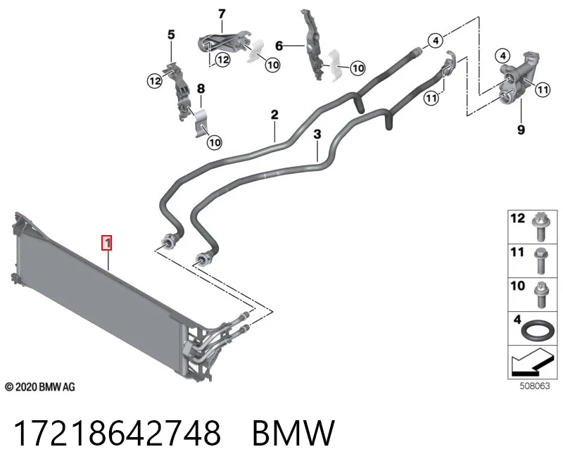 17218642748 BMW Chłodnica automatycznej/mechanicznej skrzyni biegów