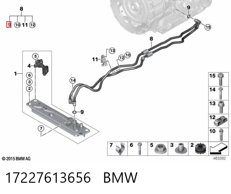 17227613656 BMW Uszczelka pierścieniowa rur olejowych smarowania łożyska rozrządu