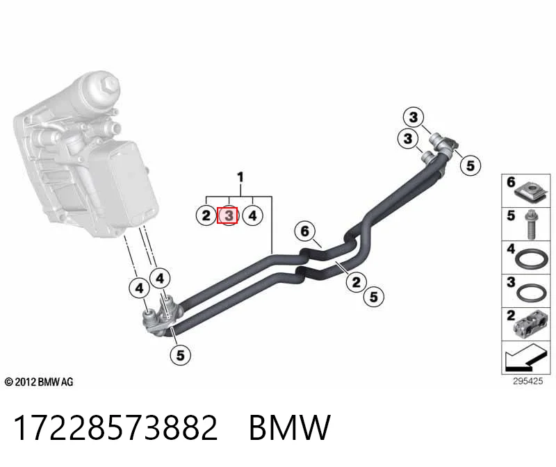 17228573882 BMW Uszczelka chłodnicy oleju