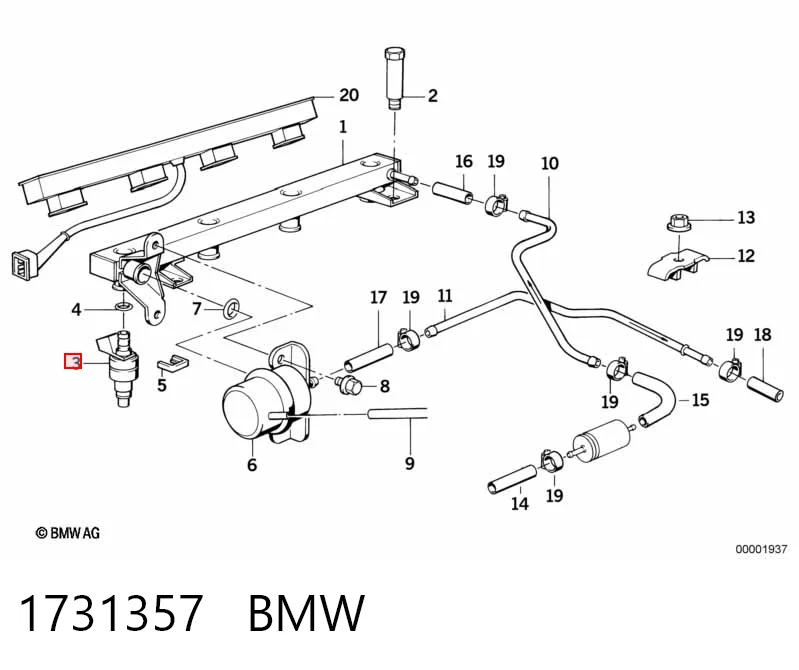 1731357 BMW Wtryskiwacz paliwa