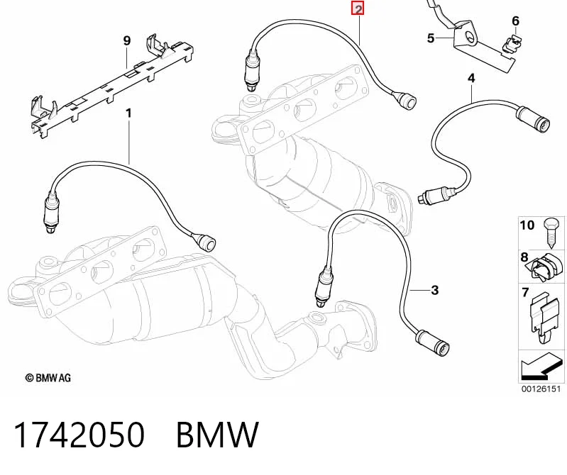 1742050 BMW Sonda lambda czujnik tlenu przed katalizatorem lewy