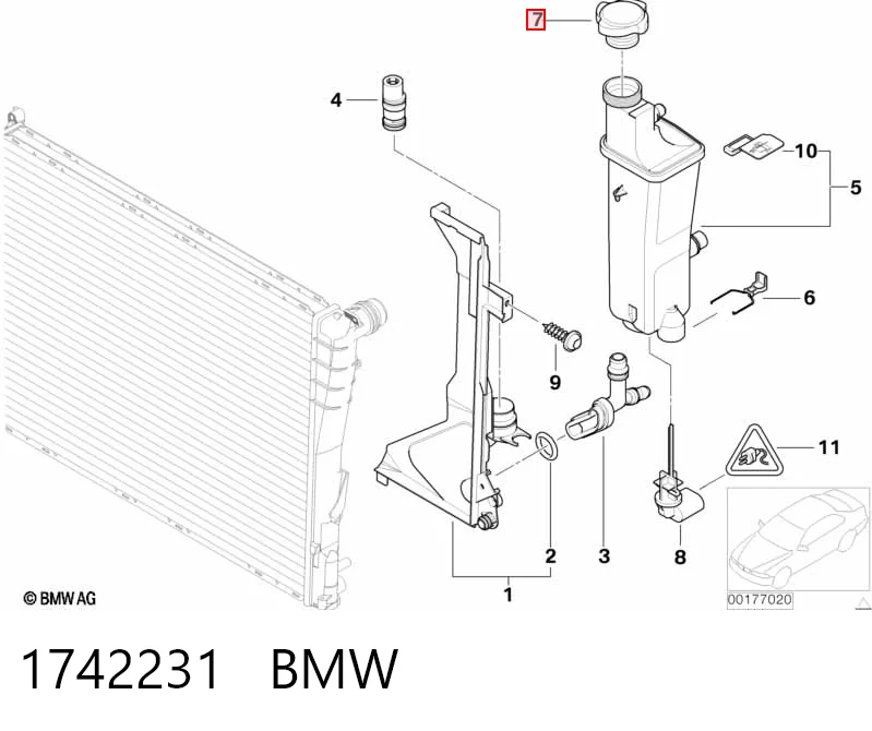 1742231 BMW Pokrywa (korek) chłodnicy