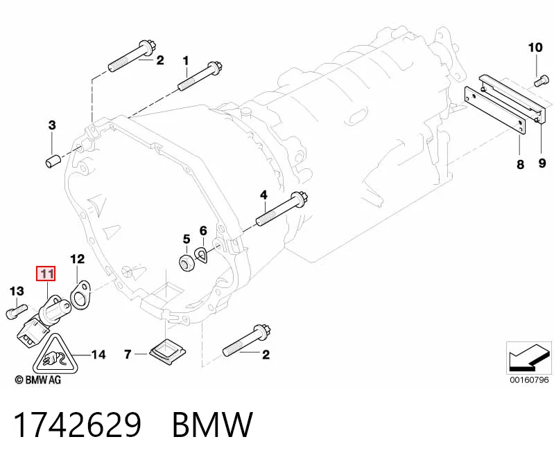 1742629 BMW Czujnik położenia wału korbowego