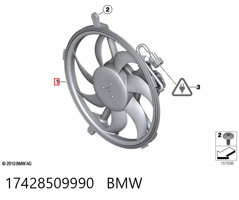 Wentylator elektryczny układu chłodzenia kompletny (silnik+wirnik) do Mini Clubman I R55