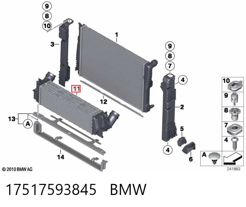 17517593845 BMW Chłodnica intercoolera