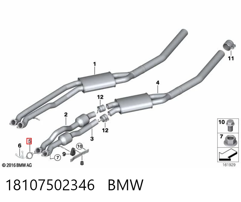18107502346 BMW Uszczelka rury odbiornika tłumika