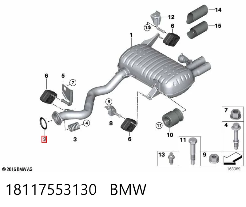 18117553130 BMW Uszczelka rury odbiornika tłumika