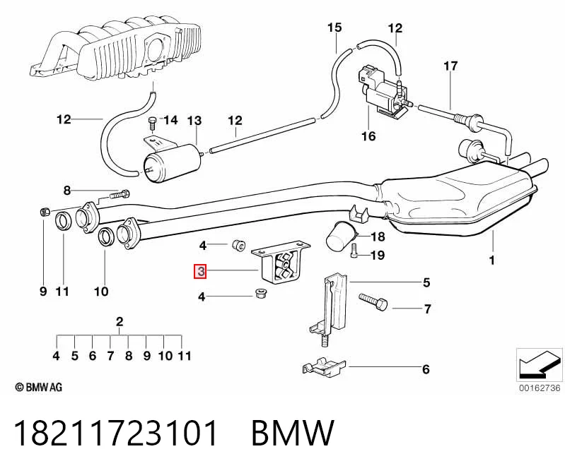 18211723101 BMW Poduszka mocowania tłumika