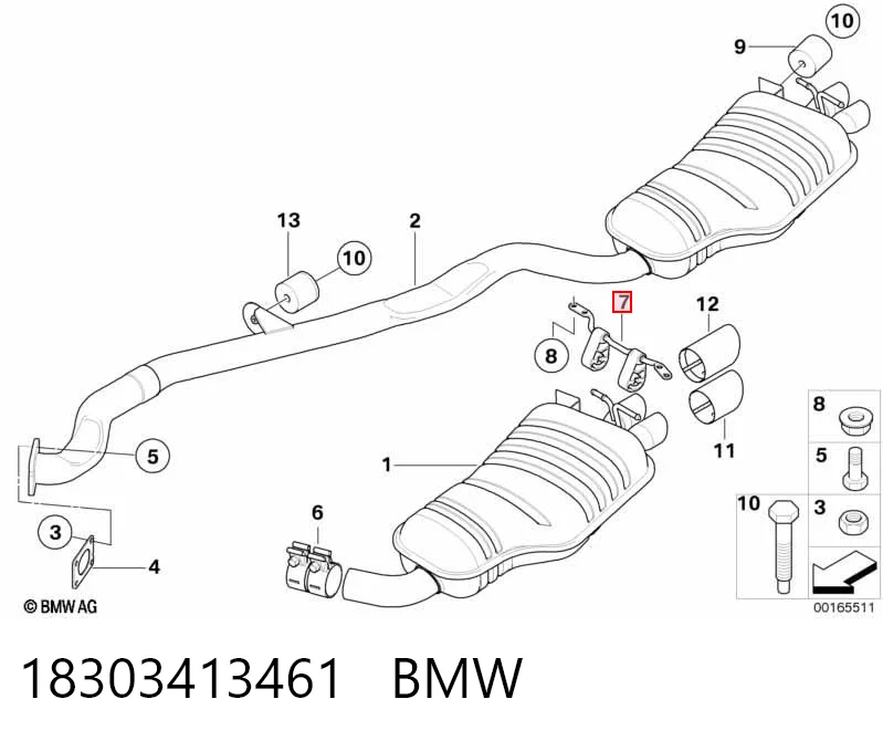 Poduszka mocowania tłumika do BMW X3 E83