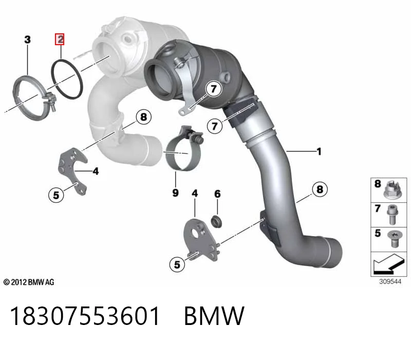 18307553601 BMW Pierścień kolektora wydechowego