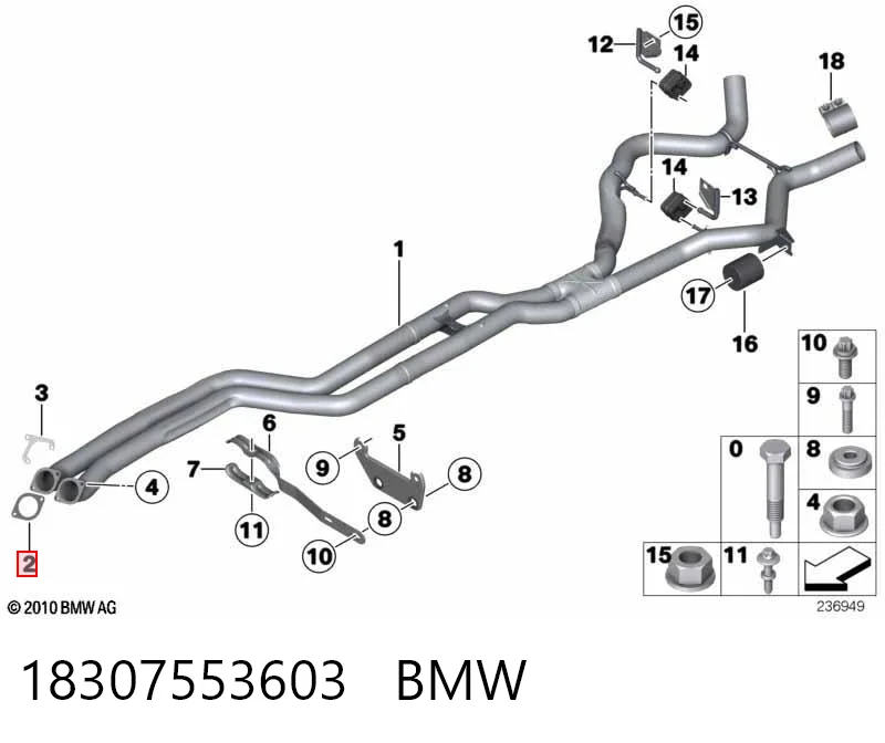 18307553603 BMW Uszczelka katalizatora (neutralizatora katalitycznego)