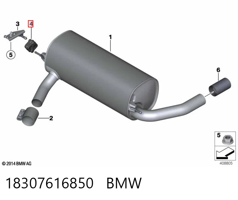 18307616850 BMW Poduszka mocowania tłumika