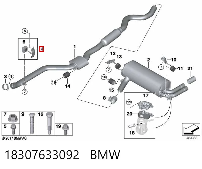 18307633092 BMW Poduszka mocowania tłumika