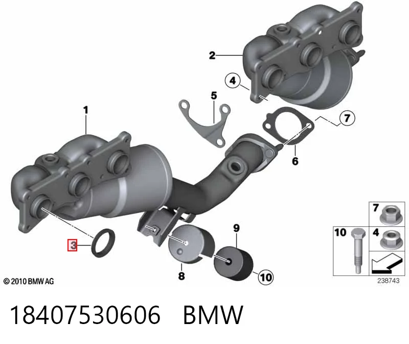 18407530606 BMW Uszczelka kolektora wydechowego