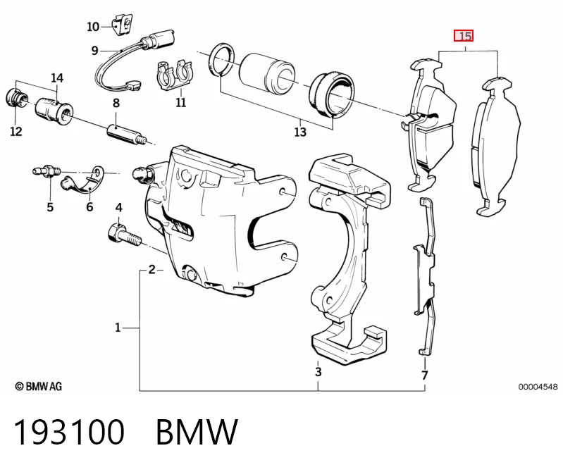 193100 BMW Klocki hamulcowe przednie tarczowe