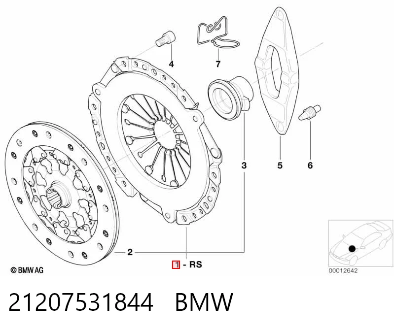 21207531844 BMW Zestaw sprzęgła (3 części)