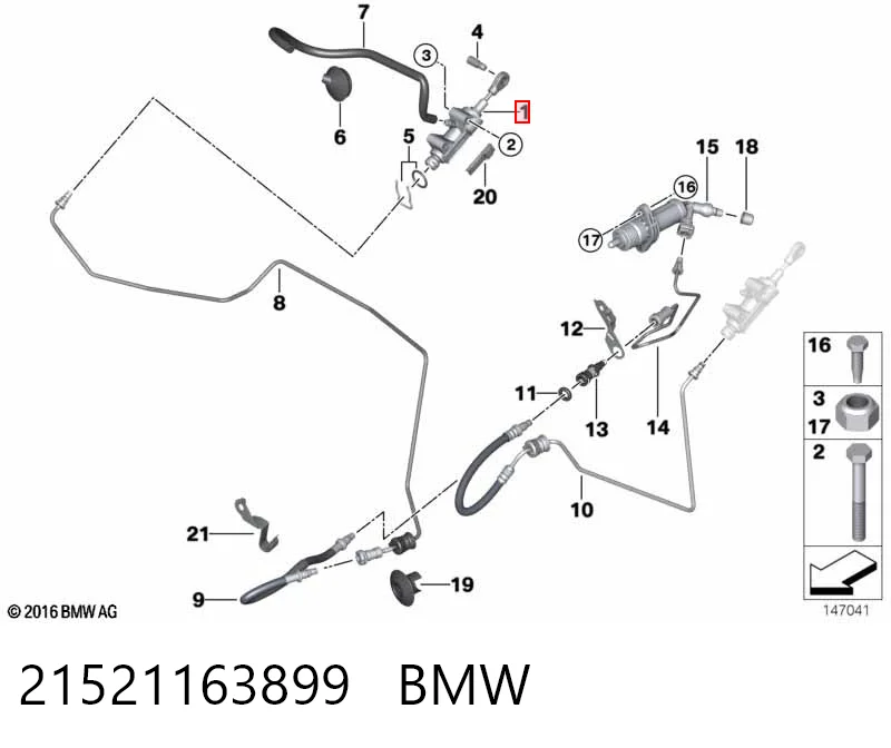 21521163899 BMW Cylinder sprzęgła główny
