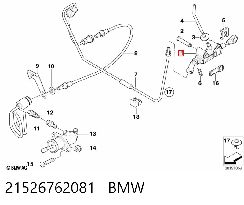 21526762081 BMW Cylinder sprzęgła główny