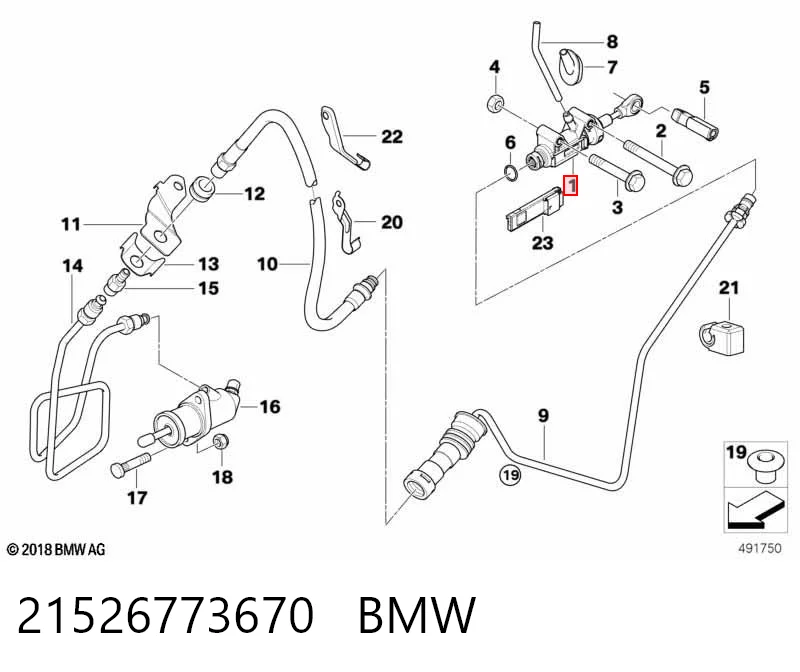 21526773670 BMW Cylinder sprzęgła główny
