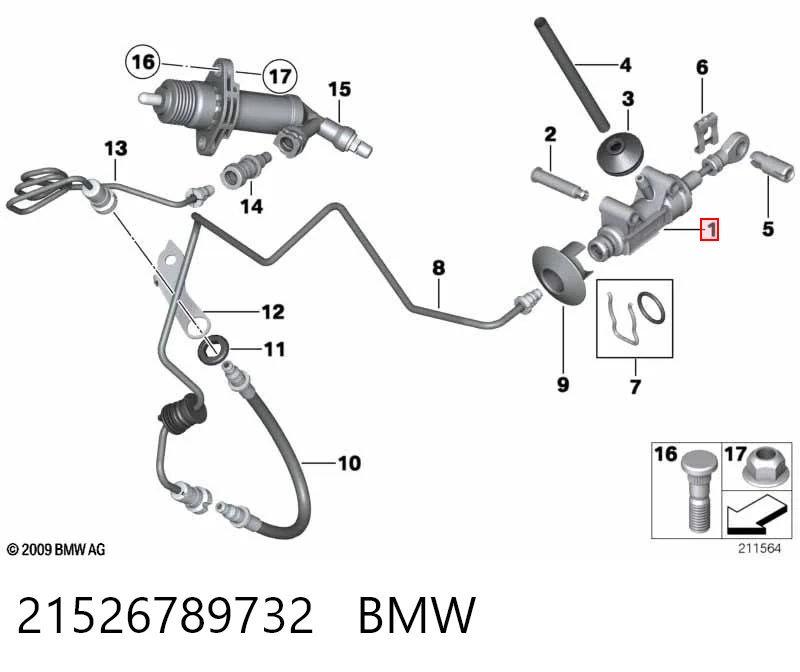 Do koszyka Cylinder sprzęgła główny BMW 5  F10