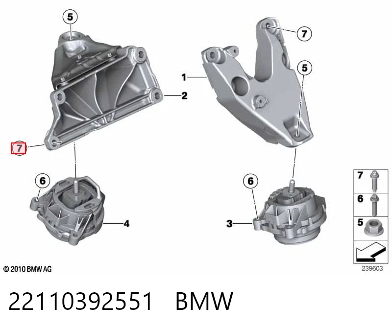 22110392551 BMW Śruba mocująca poduszkę silnika