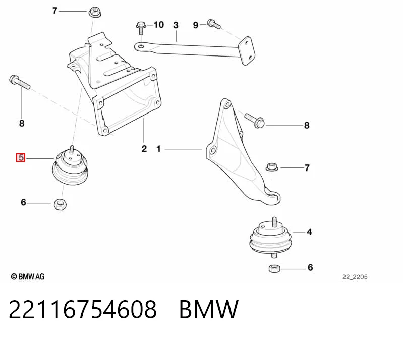 22116754608 BMW Poduszka (podpora) silnika lewa/prawa