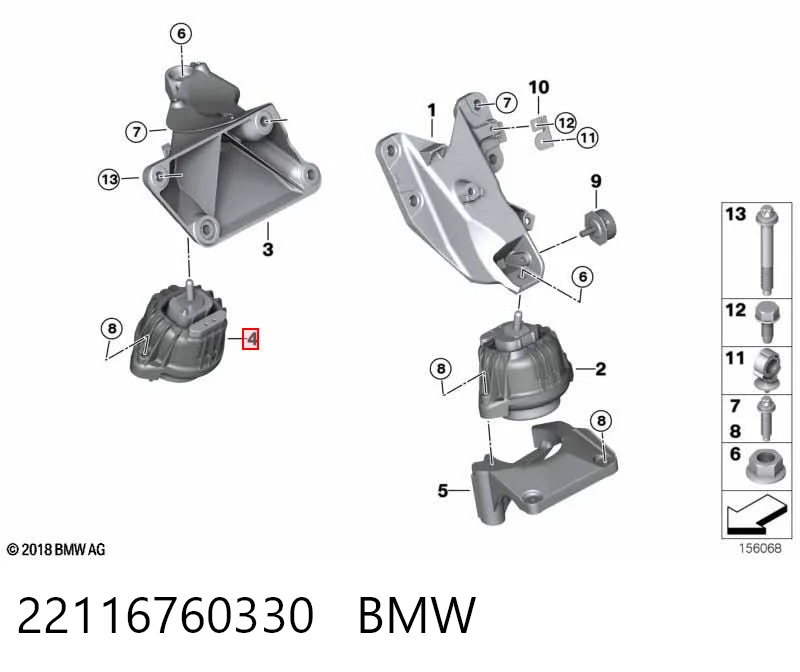 22116760330 BMW Poduszka (podpora) silnika prawa