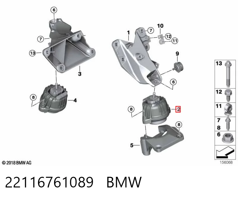 22116761089 BMW Poduszka (podpora) silnika lewa