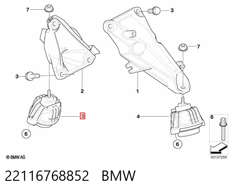 22116768852 BMW Poduszka (podpora) silnika prawa